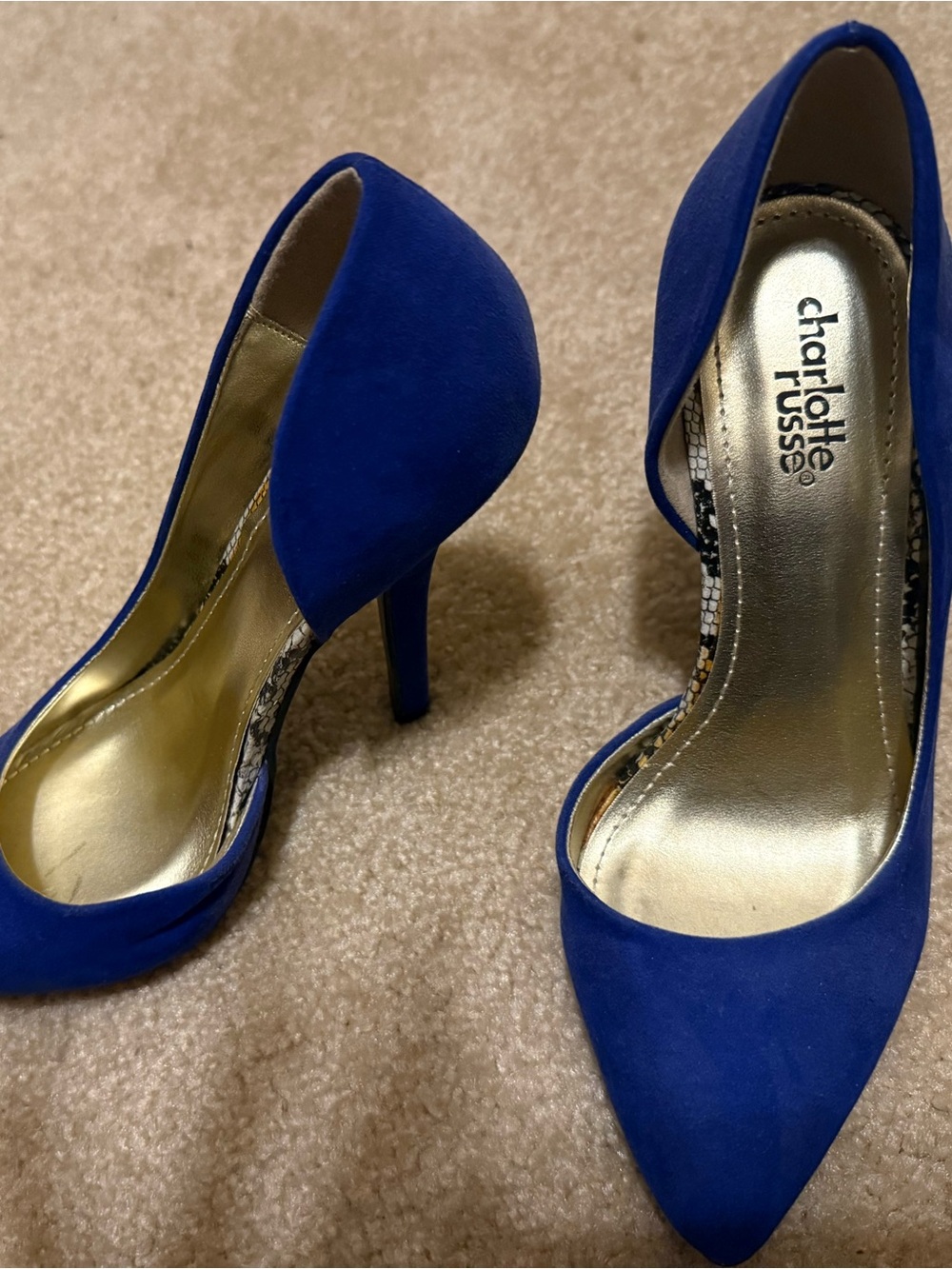 Charlotte Russe Cobalt Blue Pointed D'Orsay Heels